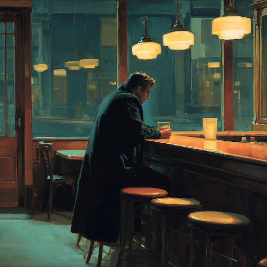 A Man Alone with His Drink