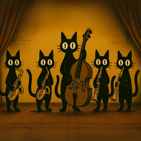 Black Cats Groove Tonight: Deep Bass Jazz for Stylish Focus